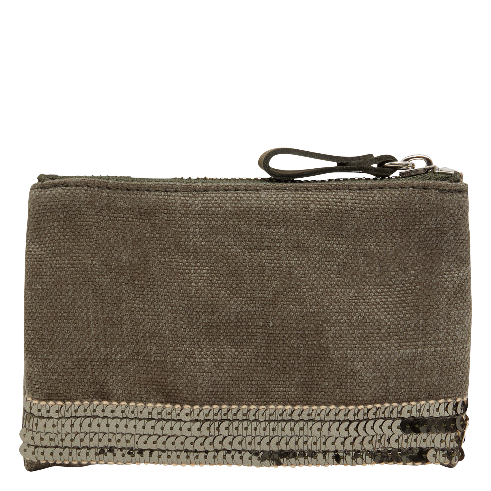 Trousse en lin et sequins | Vert