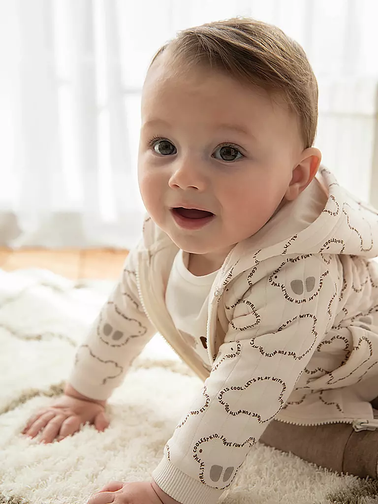 MAYORAL Baby Set 3-teilig Sweatjacke, Langarmshirt und Hose beige