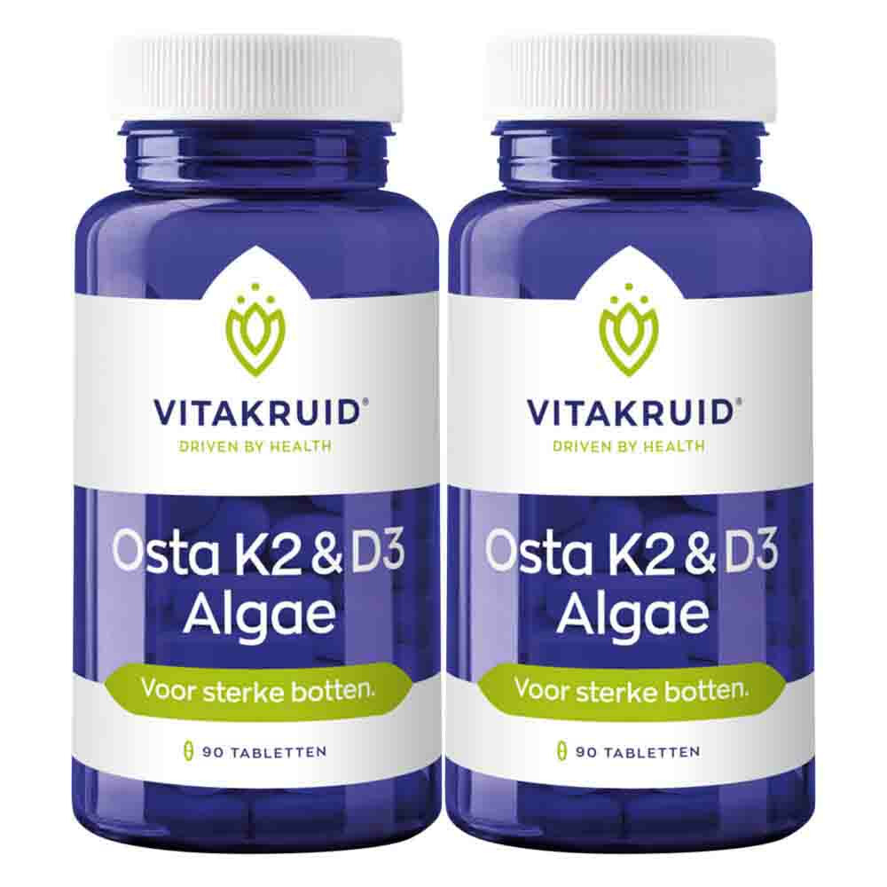 2x Vitakruid Osta K2 & D3 Algae 90 tabletten