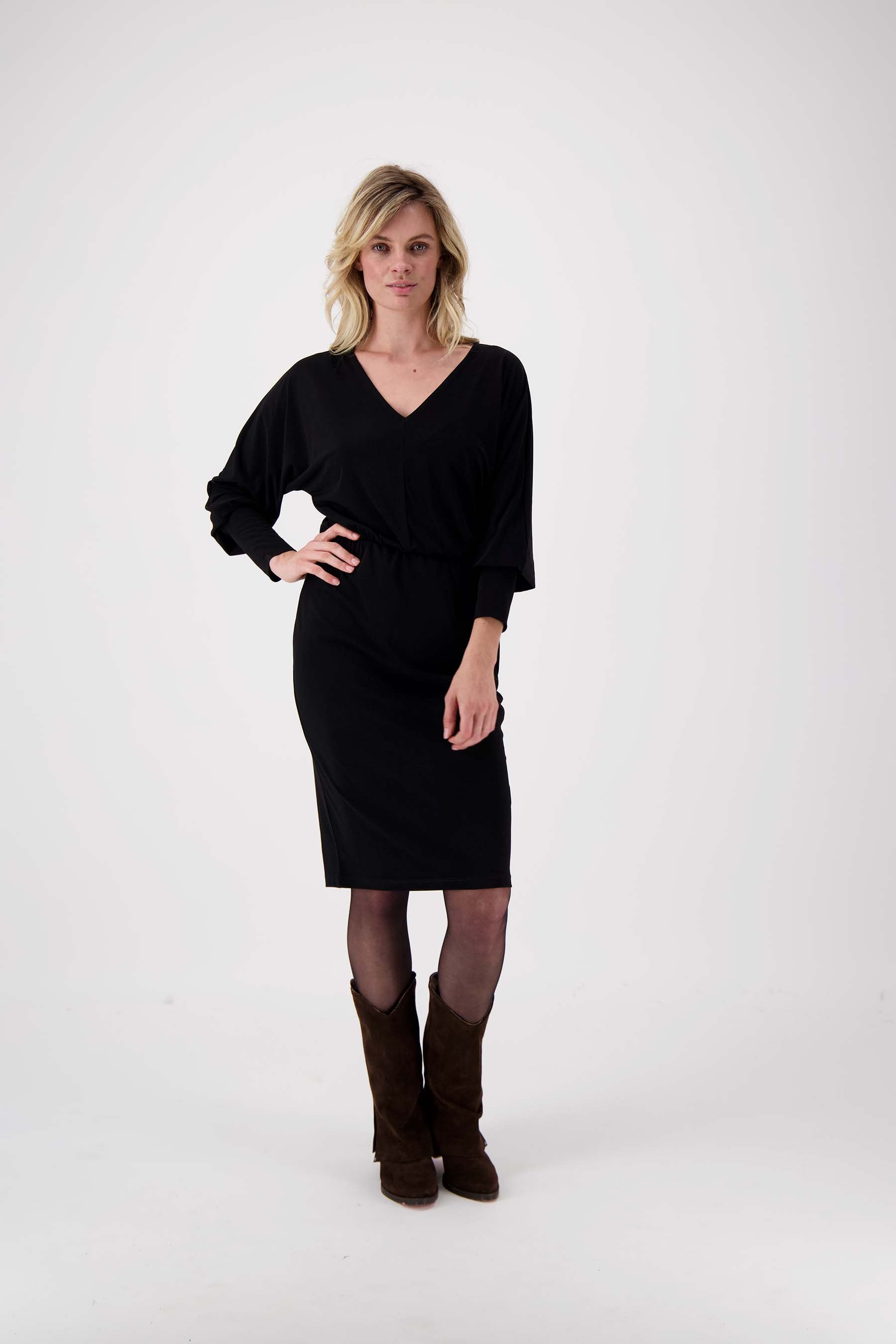 jersey jurk V-hals