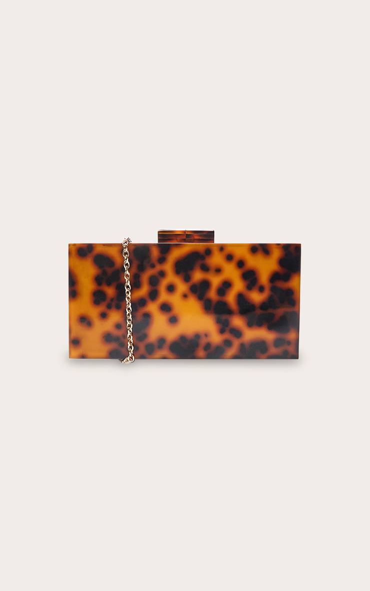 Orange Pochette Rigide Rectangulaire Effet Écaille De Tortue