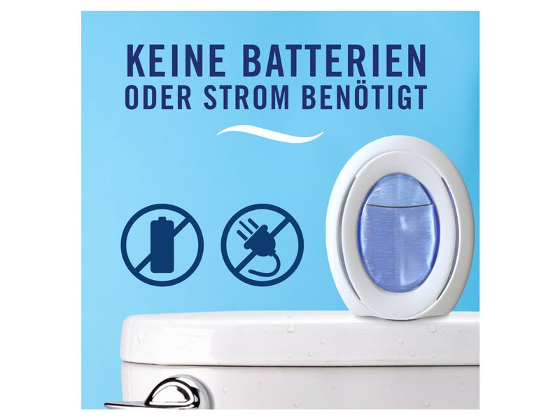 Febreze Bad Lufterfrischer Reine Frische 5 Stück Praktischer Aufsteller für kontinuierliche Geruchsbekämpfung