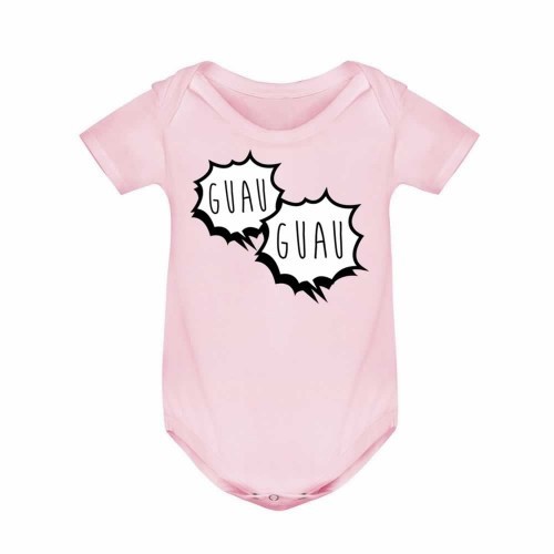 Body de bebê rosa com a frase 