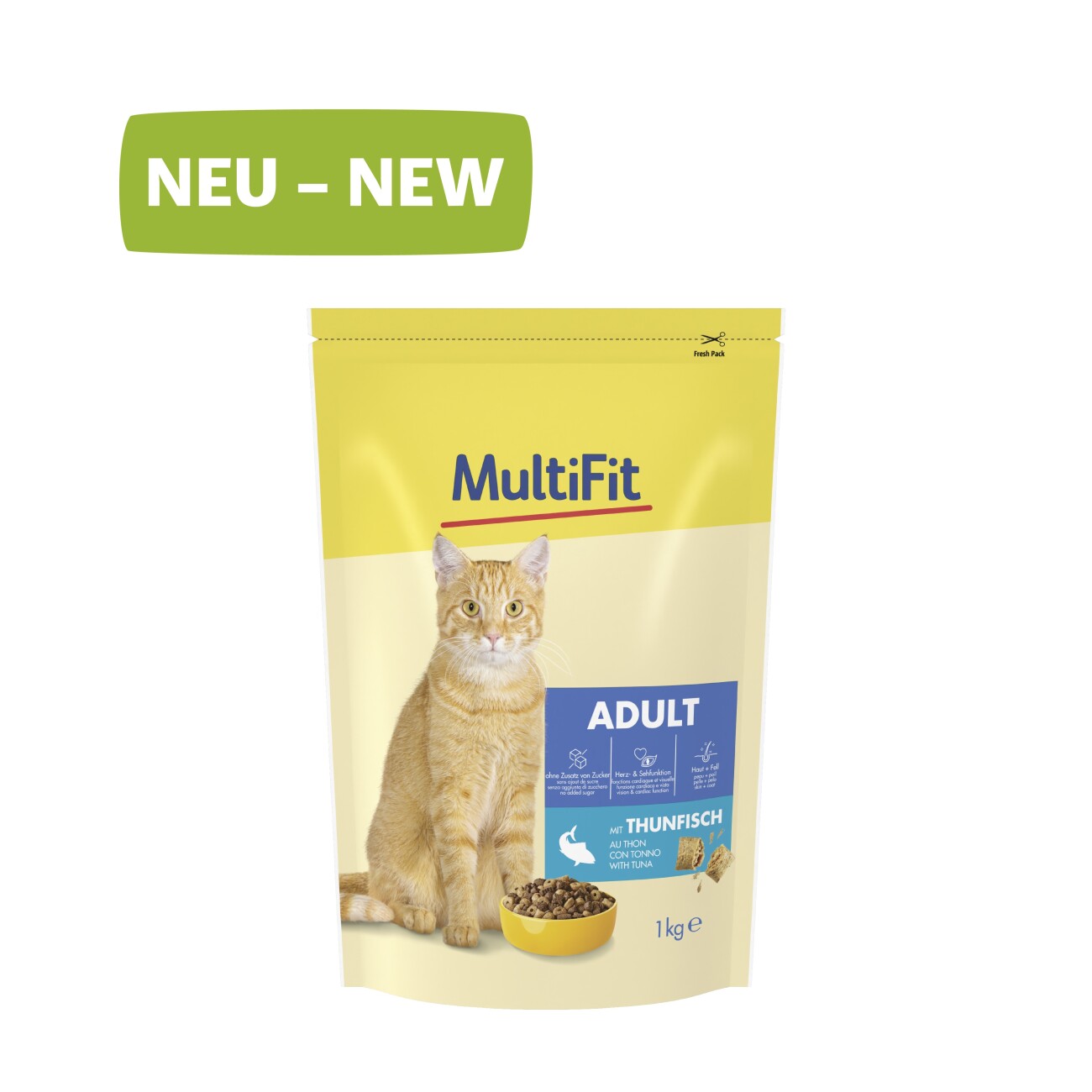 MultiFit Trockenfutter Katze, Adult, Thunfisch 1 kg