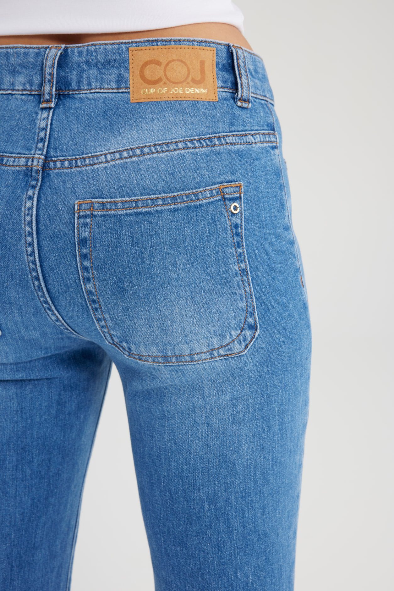 COJ Denim - Diana High Waist Pocket Jeans - Medium Blue
