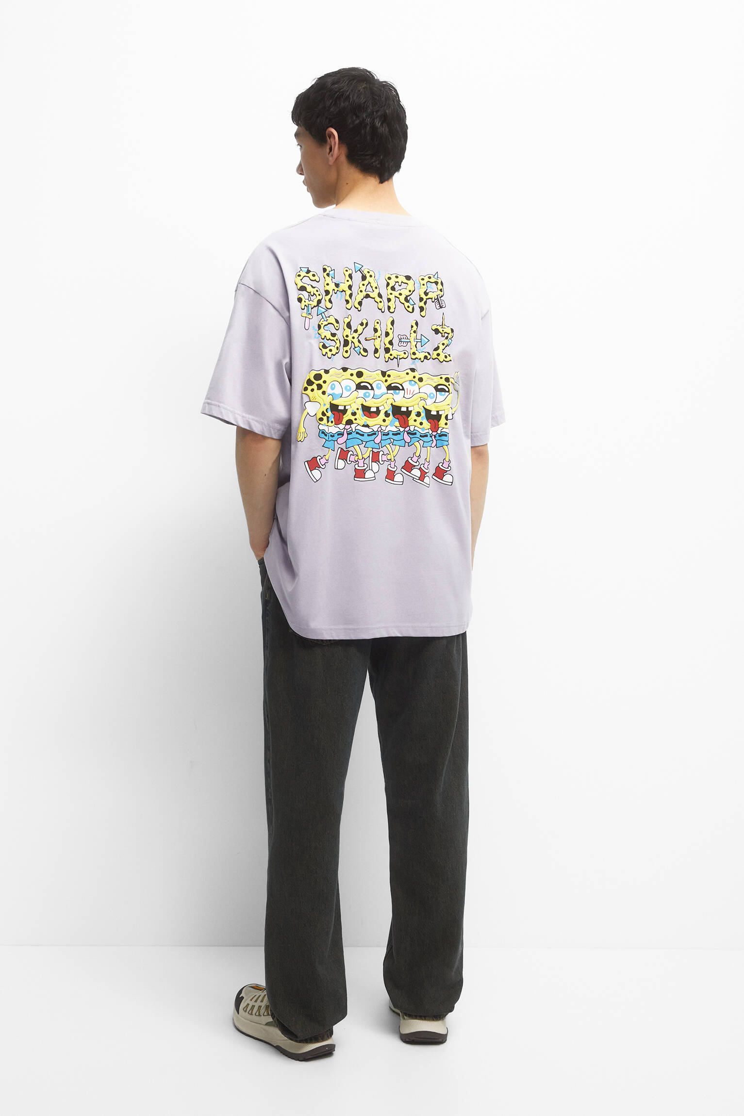 Camiseta de manga curta do Bob Esponja - Malva