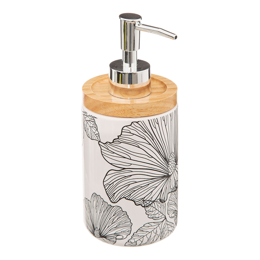 Distributeur de savon grès BLACKFLORA 8.1x18x7.5cm