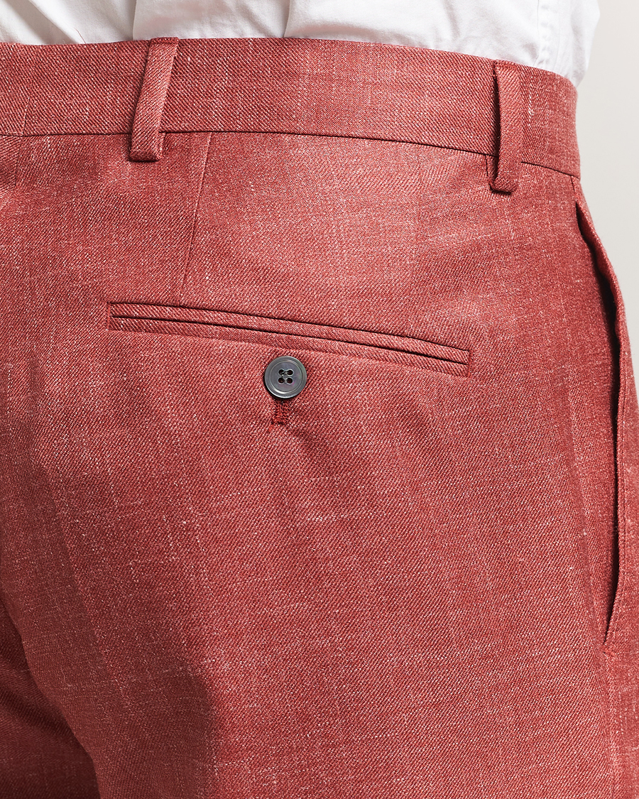 Oscar Jacobson Del S Wool/Silk/Linen Trousers Red