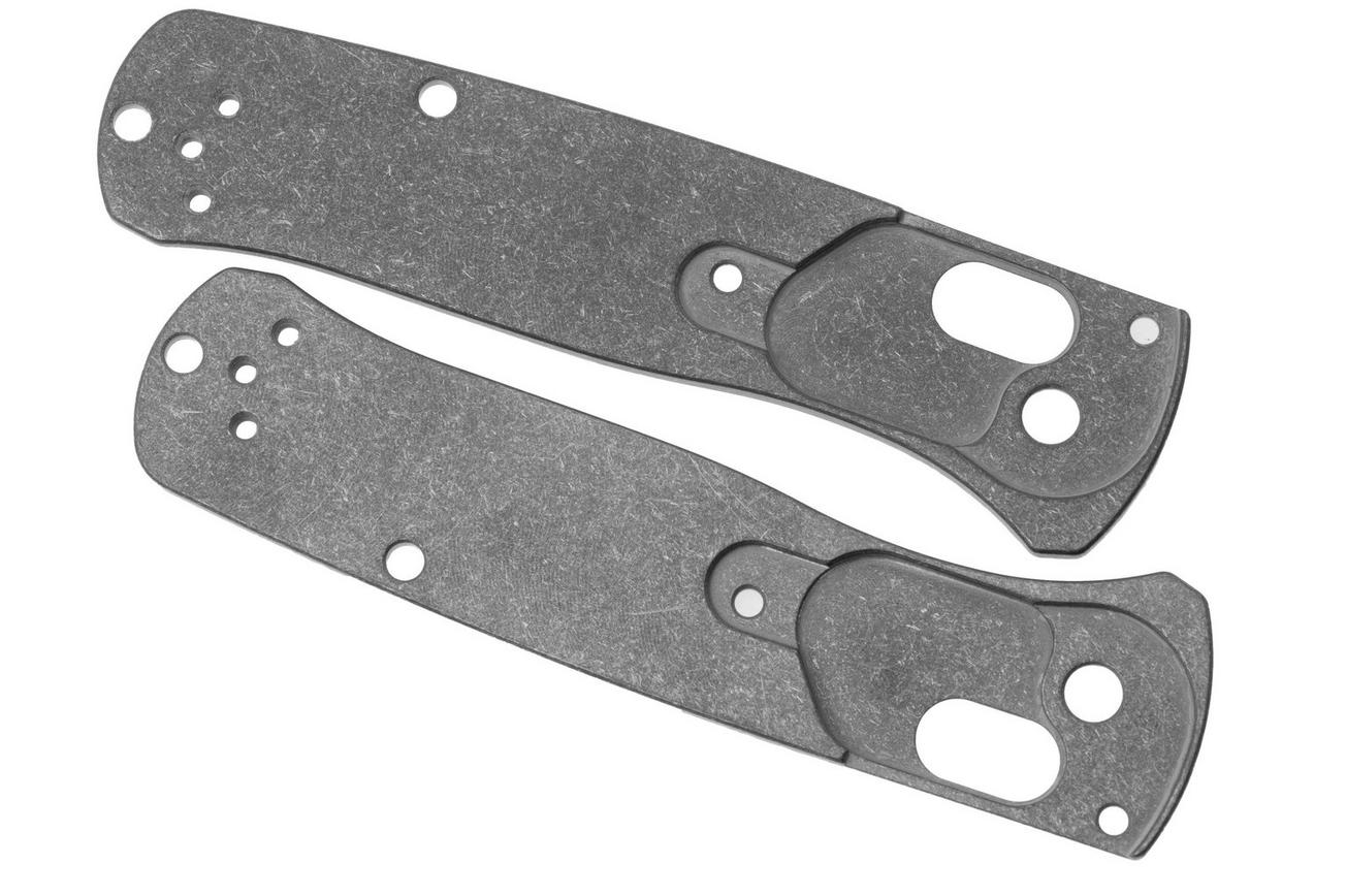 Lex Custom Benchmade Mini Bugout Scales MBUTSW Turtle Stonewashed Titanium, handgreepschalen