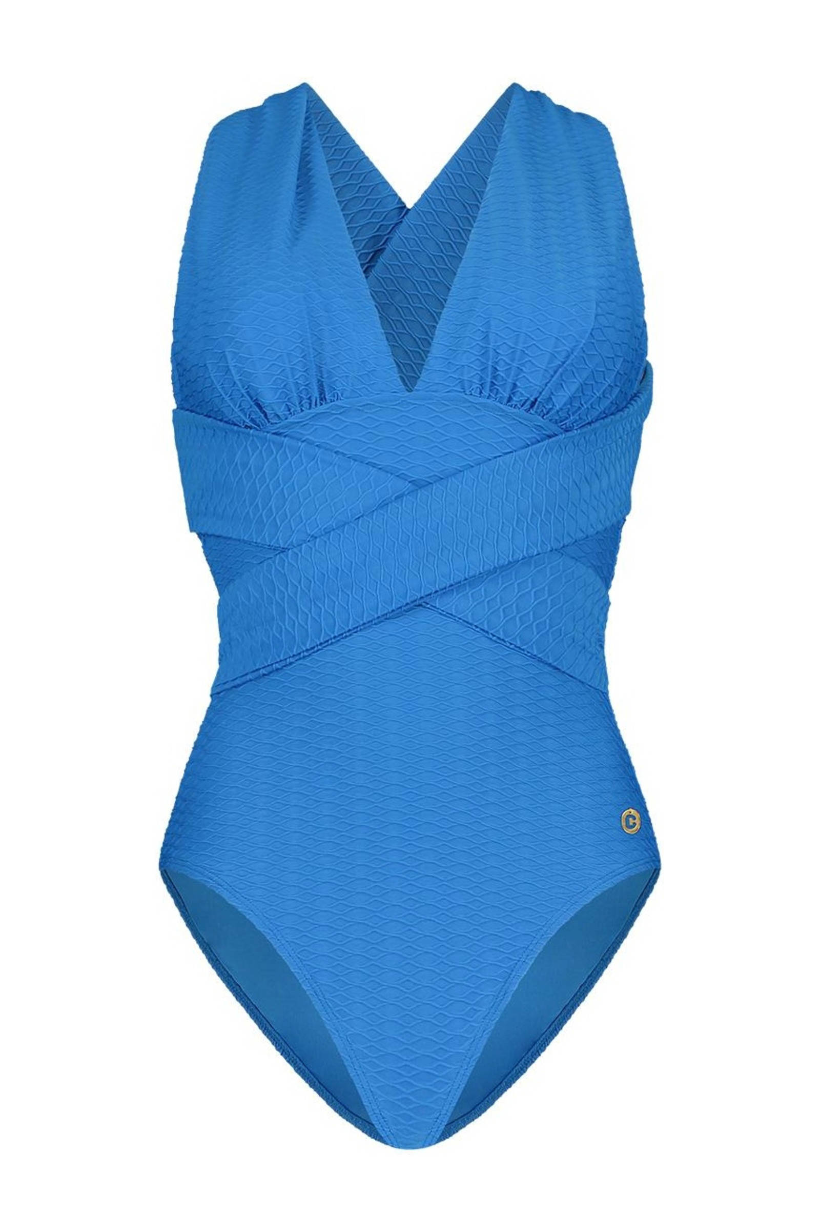 ten Cate Beach multiway badpak met textuur blauw