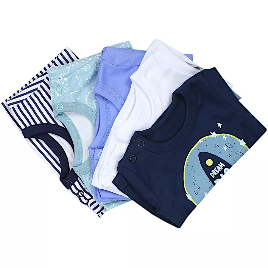 TupTam Baby Jungen Langarmshirt 5er Set grünweiß