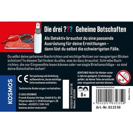 KOSMOS Die drei ??? Geheime Botschaften (kl. Dose)
