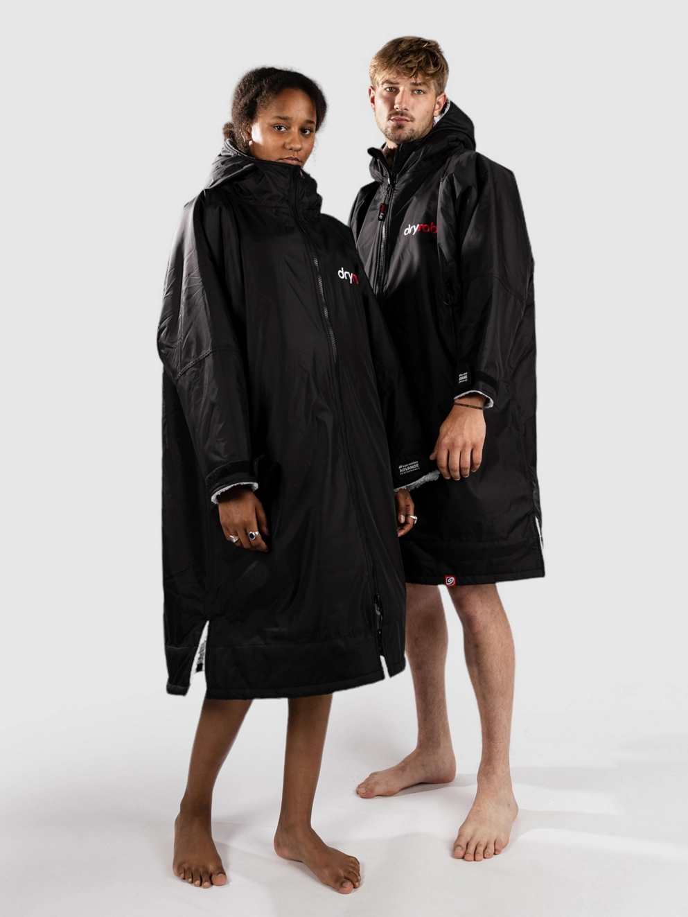 Dryrobe Advance Medium Long Sleeve Surf Poncho black grey