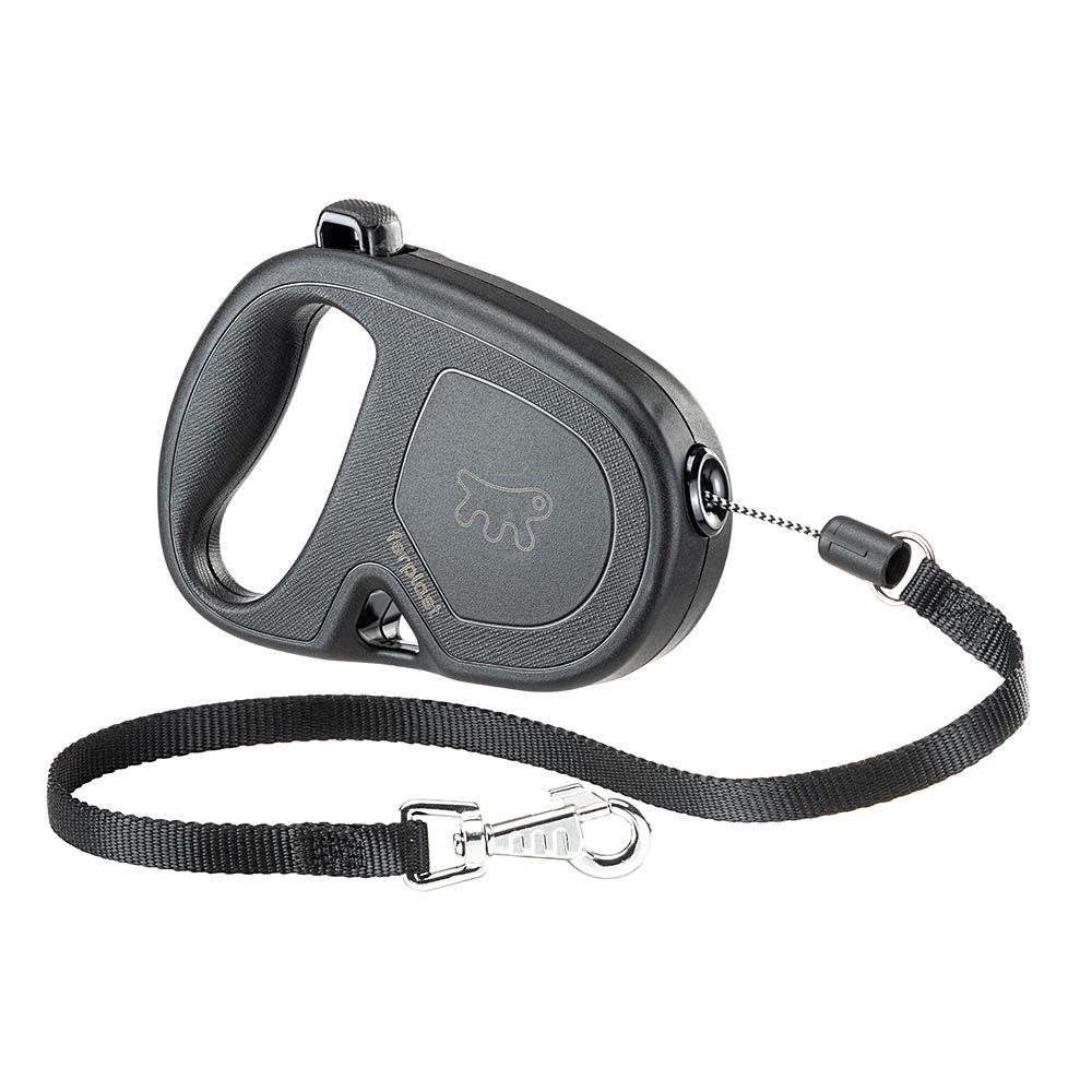 Laisse extensible pour chiens de taille moyenne flippy one cord s, cordon rétractable 4,5 m, max 12 kg, noir