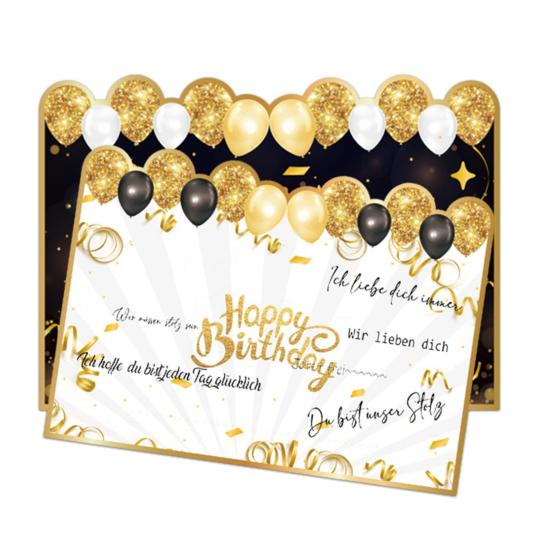 (40x28cm) XXL Glückwunschkarte Geburtstags Doppelkarte Riesige Gästebuch Karte - Happy Birthday