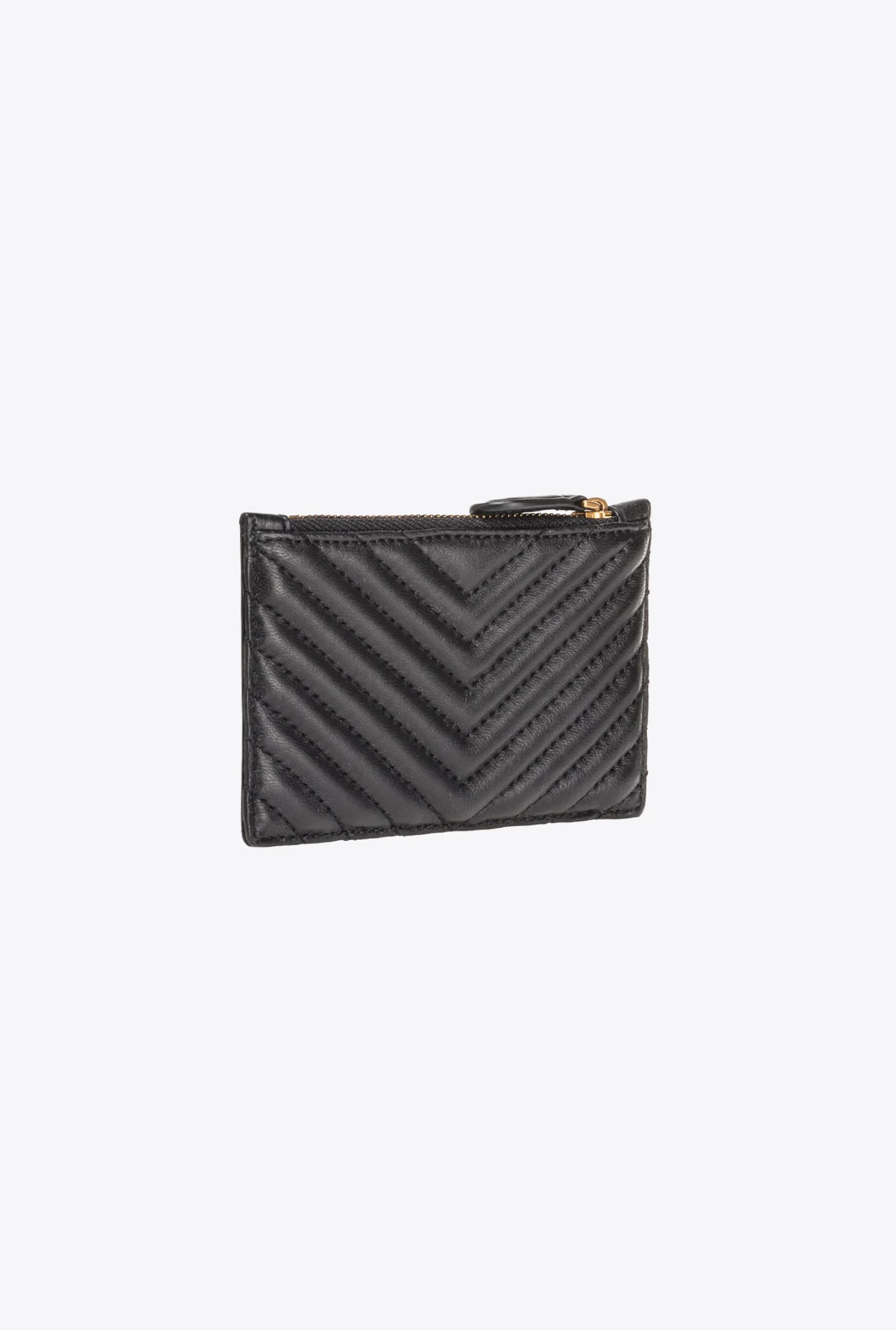 Porte-cartes zippé à motif | Noir