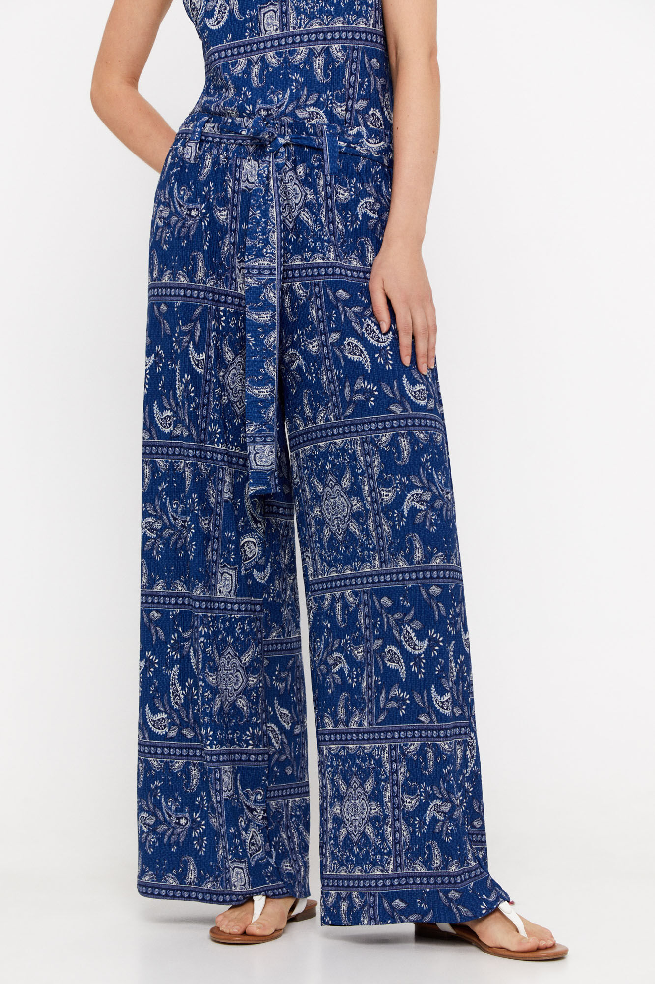 Calças de malha estampadas - Estampa azul
