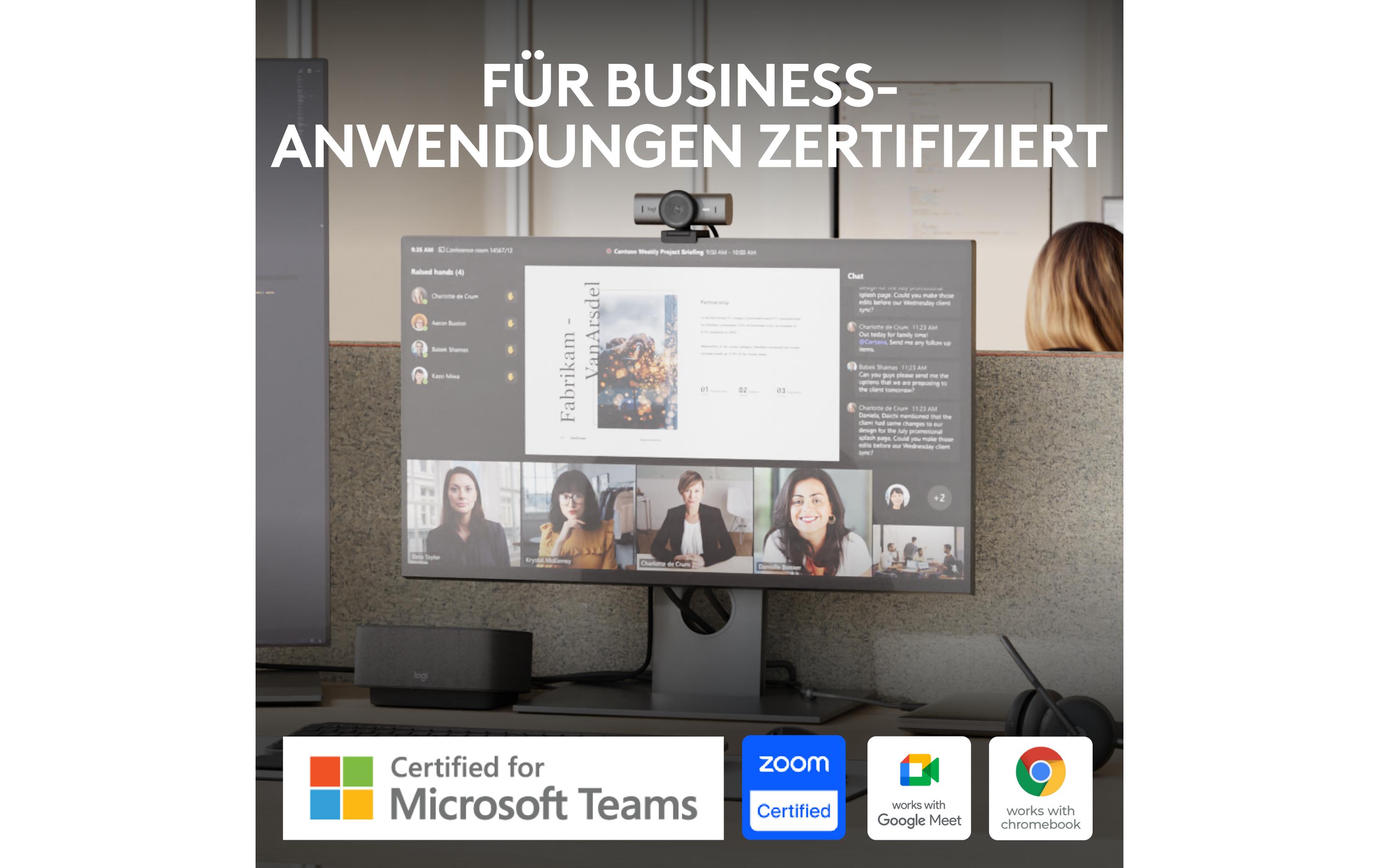 Webcam MX Brio 705 for Business<br>4K-Business-Webcam mit KI-gesteuerten Funktionen und erstklassiger Bildqualität