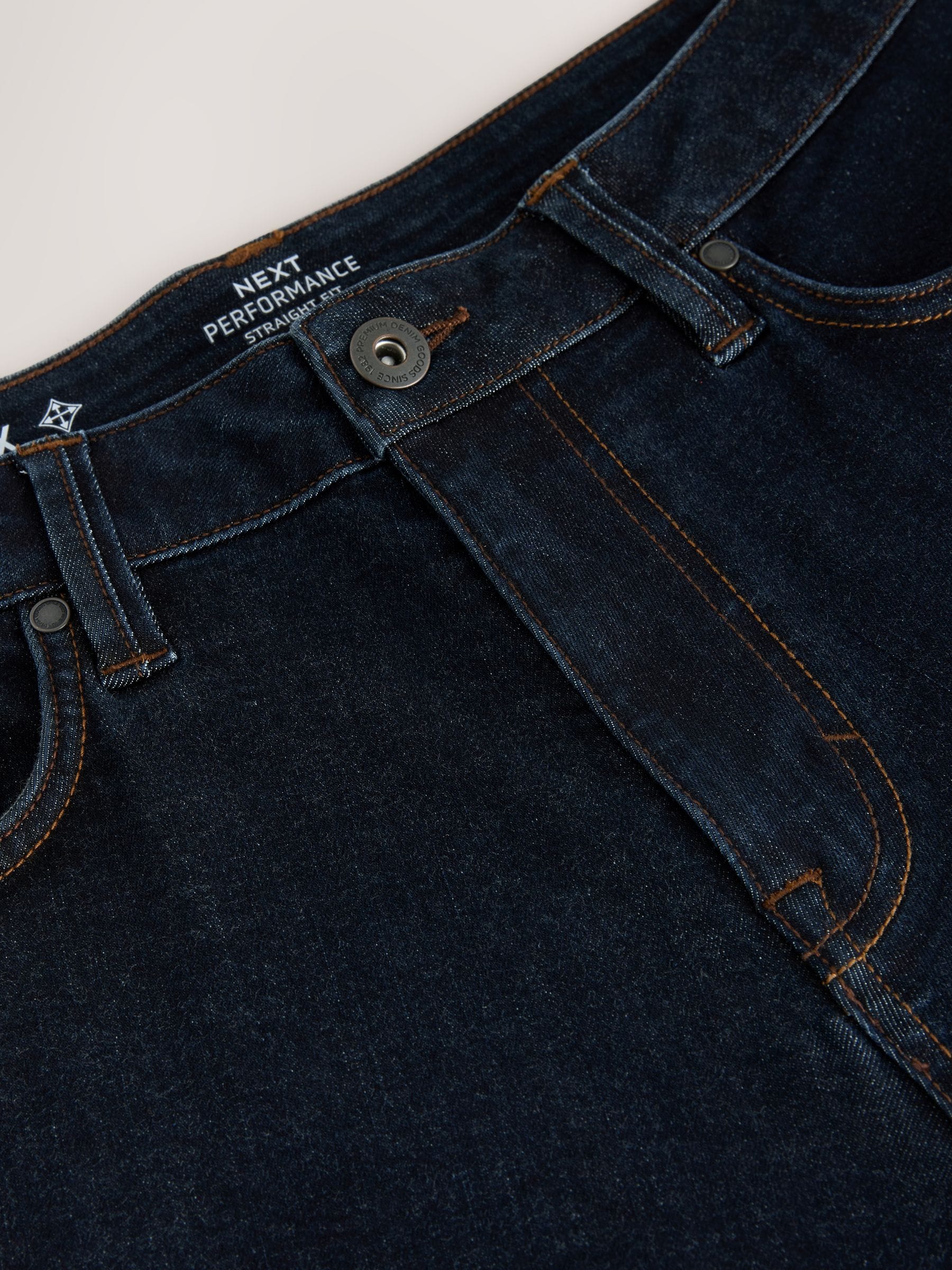 Blauw met wassing - Straight fit - Motionflex jeans