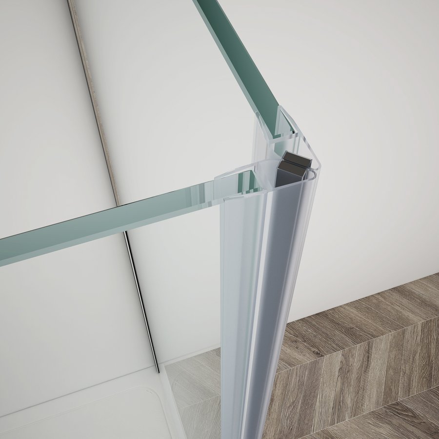 Gelco Trinity douchecabine met helder glas 80x80cm links chroom