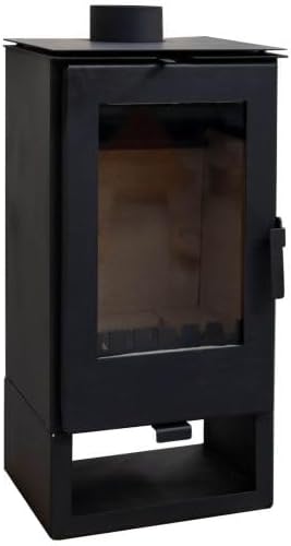 Kaminofen holzofen ALAZ K8M Schwarz 9 kW, Kamin Heizofen Dauerbrandofen Holzofen, Кaminholz Hüttenofen, Кaminfeuer, Briketts Kamin, Fireplace Wood