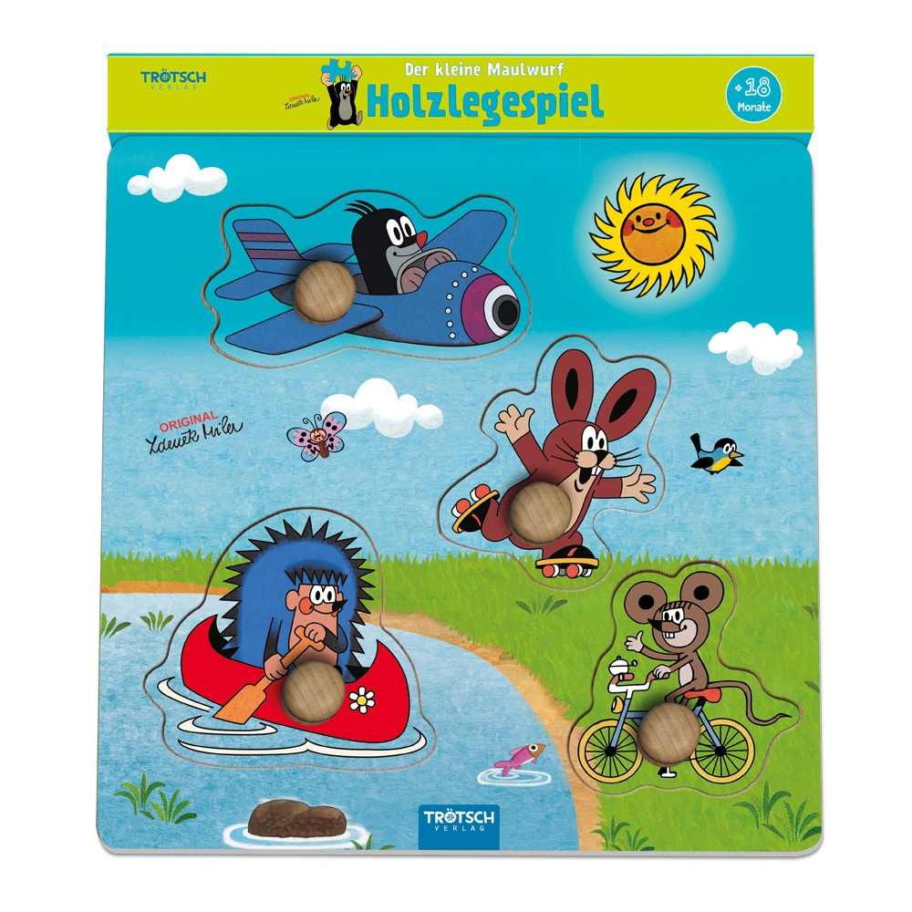 Holzspielzeug - Trötsch Der kleine Maulwurf Holzlegespiel Fahrzeuge