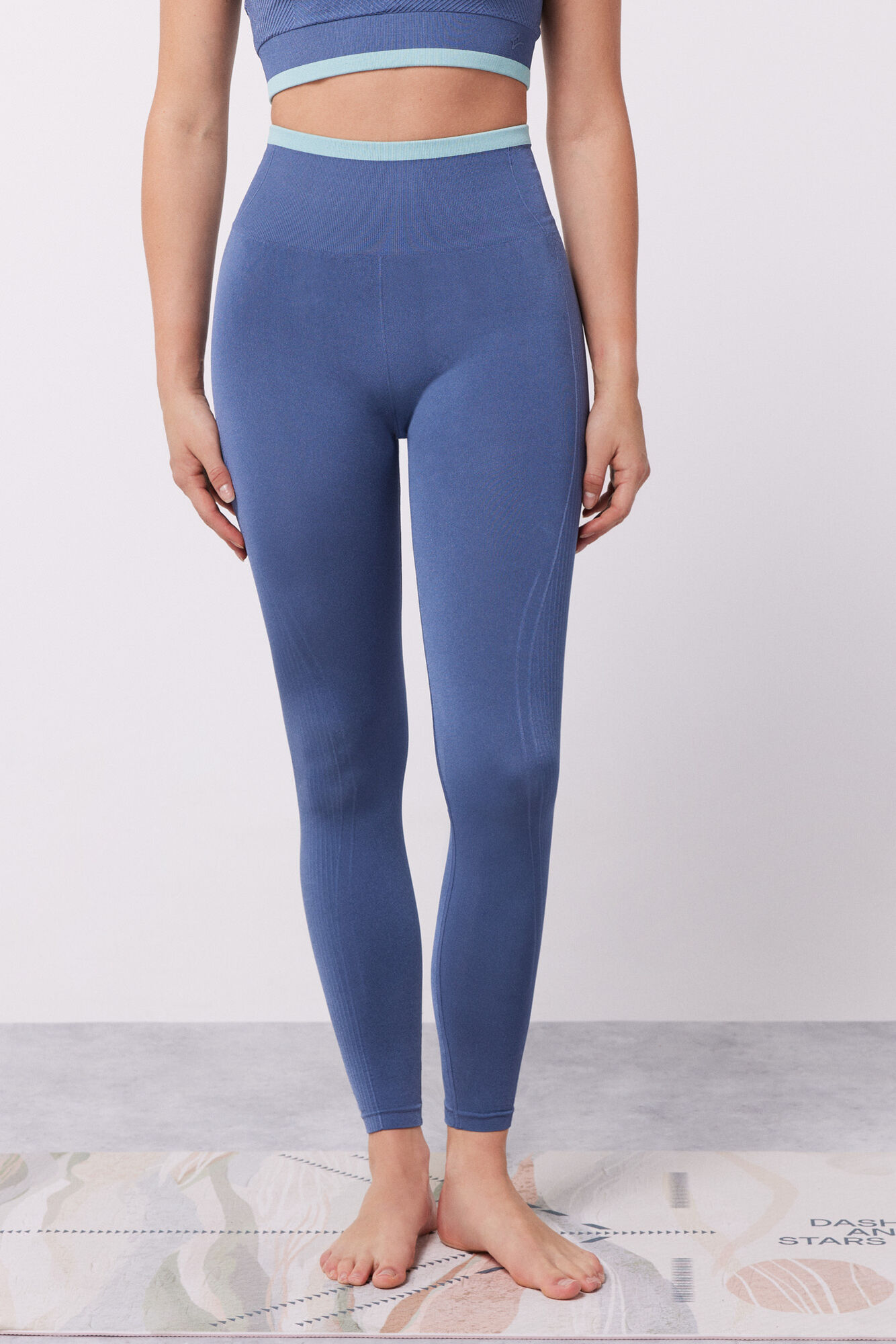 Leggings confortáveis sem costura azuis