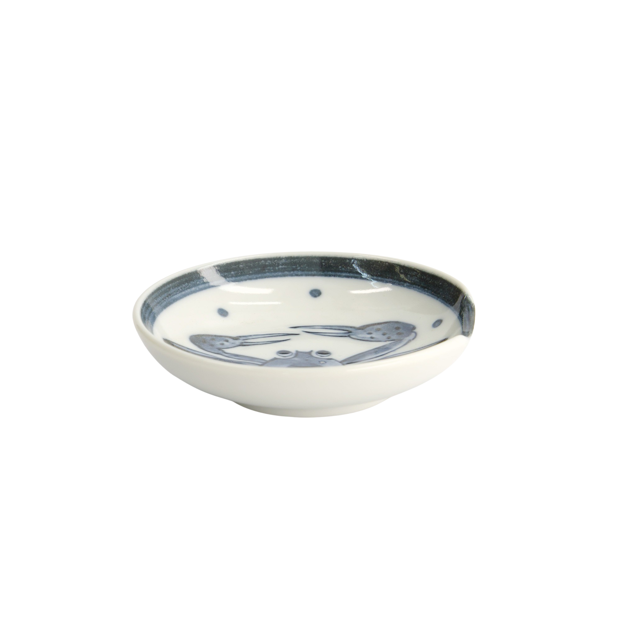 Tokyo Design Studio  Crab skål med spisepindeholder, blå/hvid - Ø9,4 cm.