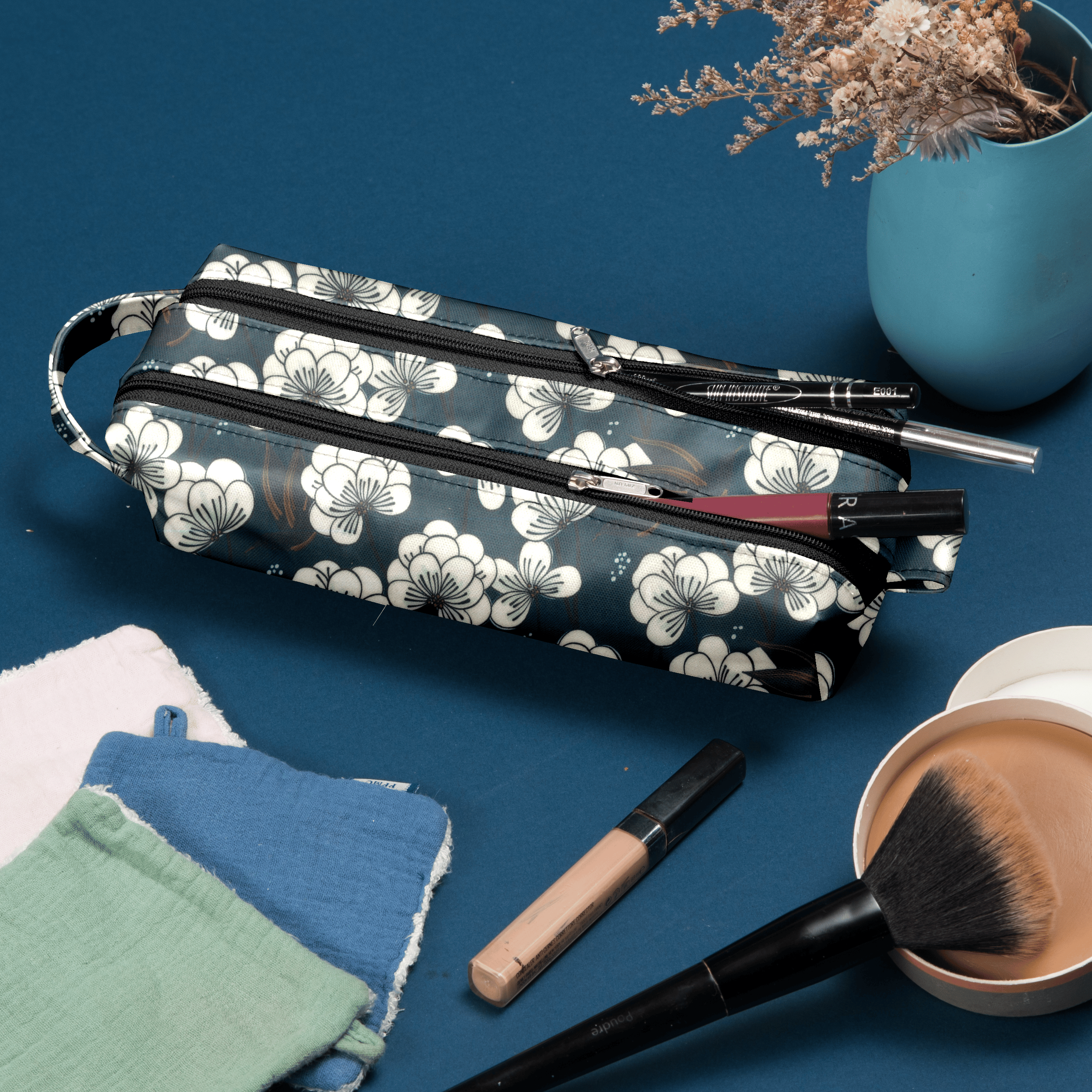 Trousse Double Compartiment Paradis Bleu