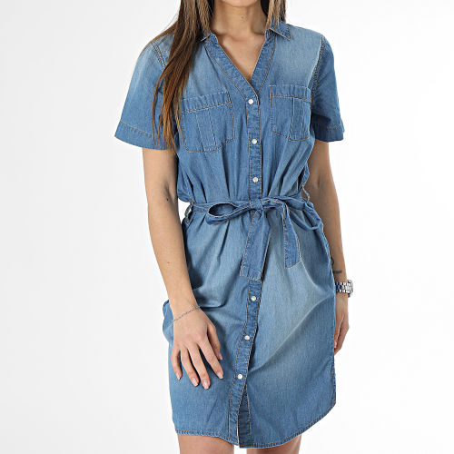 Robe Jean Femme Manches Courtes Saint Bleu Denim