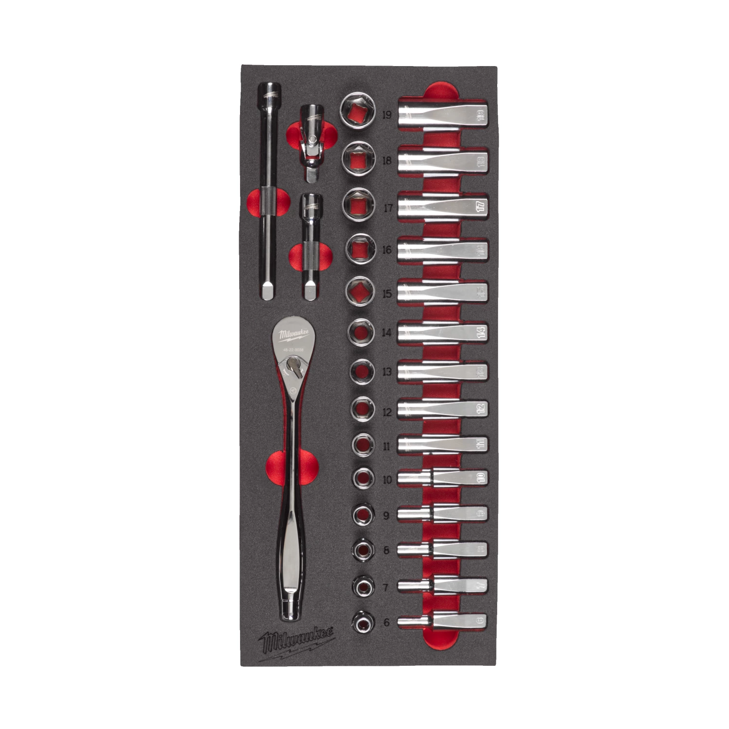 Milwaukee 4932479825 Foam Inlay doppenset - 3/8''