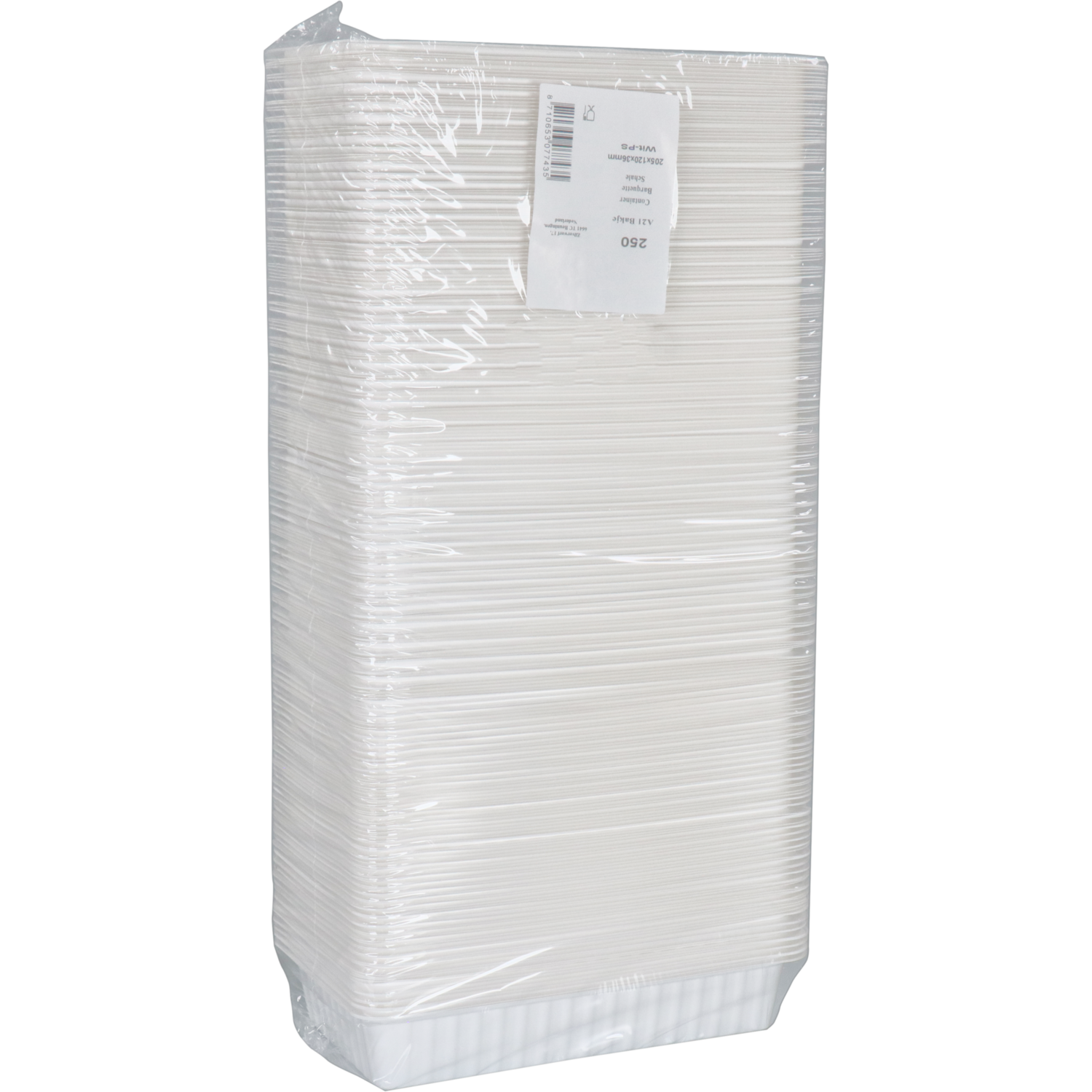 Bak, PS, A21, snackbak, 205x120x36mm, wit