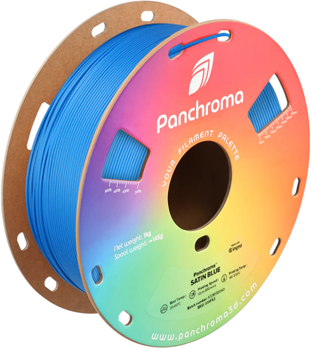 Polymaker  Panchroma™ PLA Satin Blue, 1,75 mm / 1000 g    Satin PLA für glänzende Ideen & makellose Ergebnisse in Blau