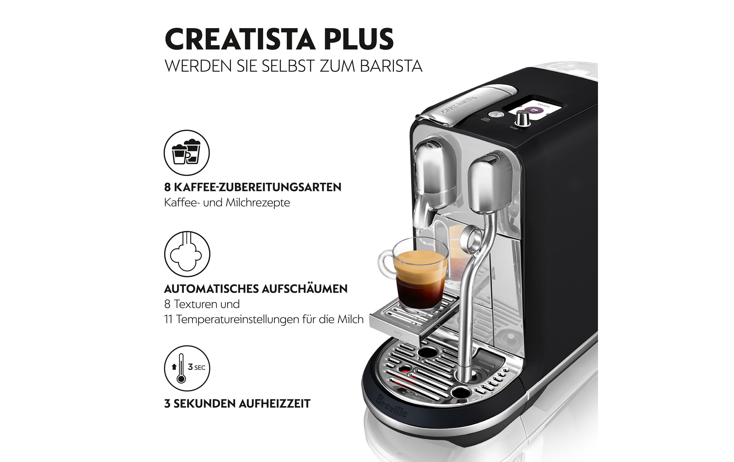 Kaffeemaschine Nespresso Creatista Plus SNE800BTR Schwarz<br>Kapselmaschine der Original Line für Kaffeespezialitäten in Barista-Qualität