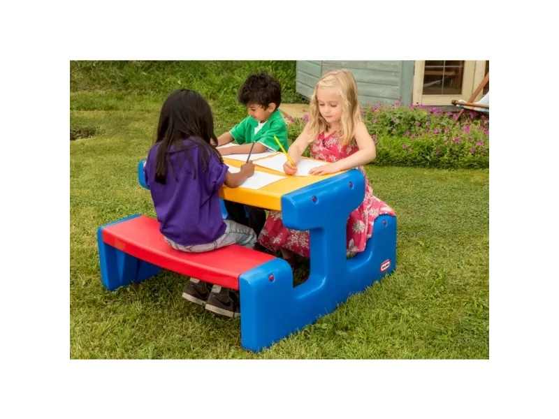 Little Tikes Large Picnic Table, Indendørs & udendørs, Blå, Rød, Gul, 6 person(er), Plast, 3 År, 23 kg