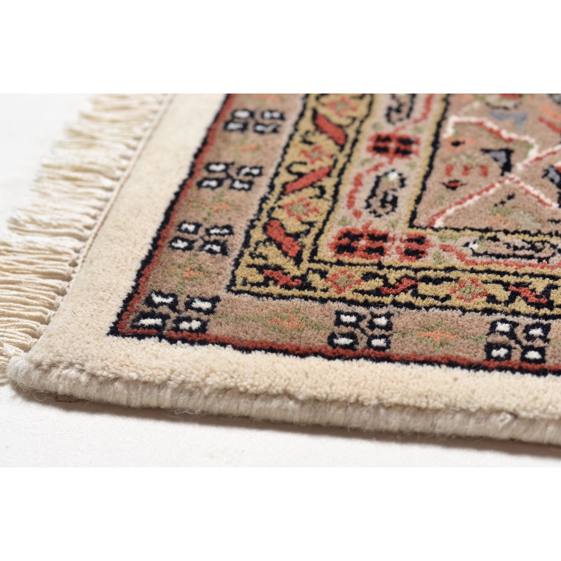 Teppich CHANDI - creme-braun - Schurwolle - 40x60 cm