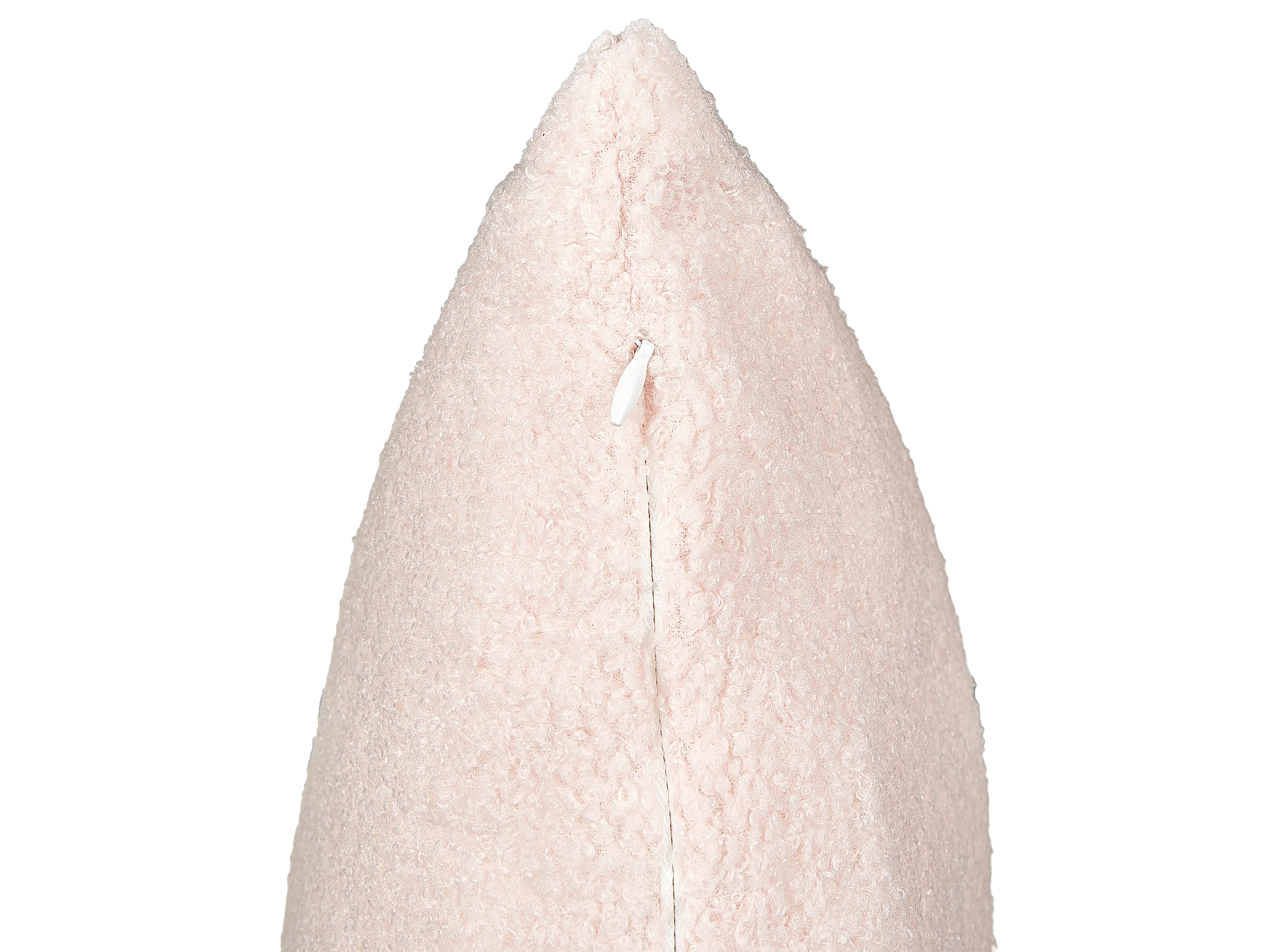 Set van 2 sierkussens LEUZEA Bouclé 60 x 60 cm Pastelroze effen