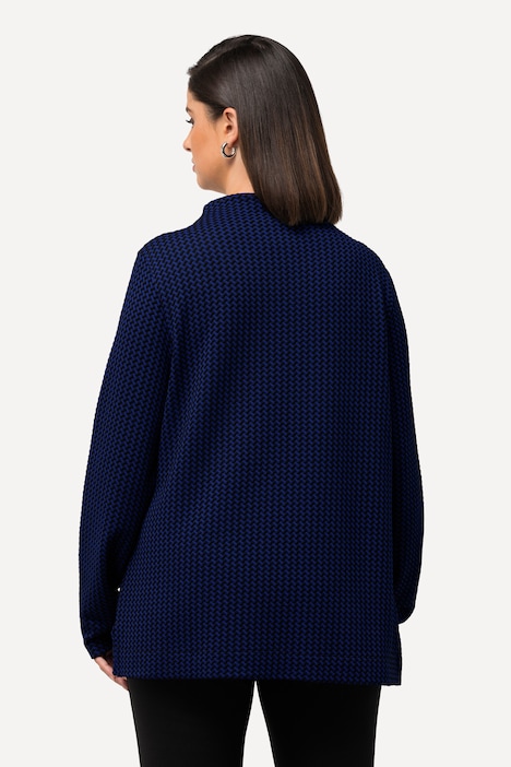 Sweatshirt, Struktur, Stehkragen, Langarm