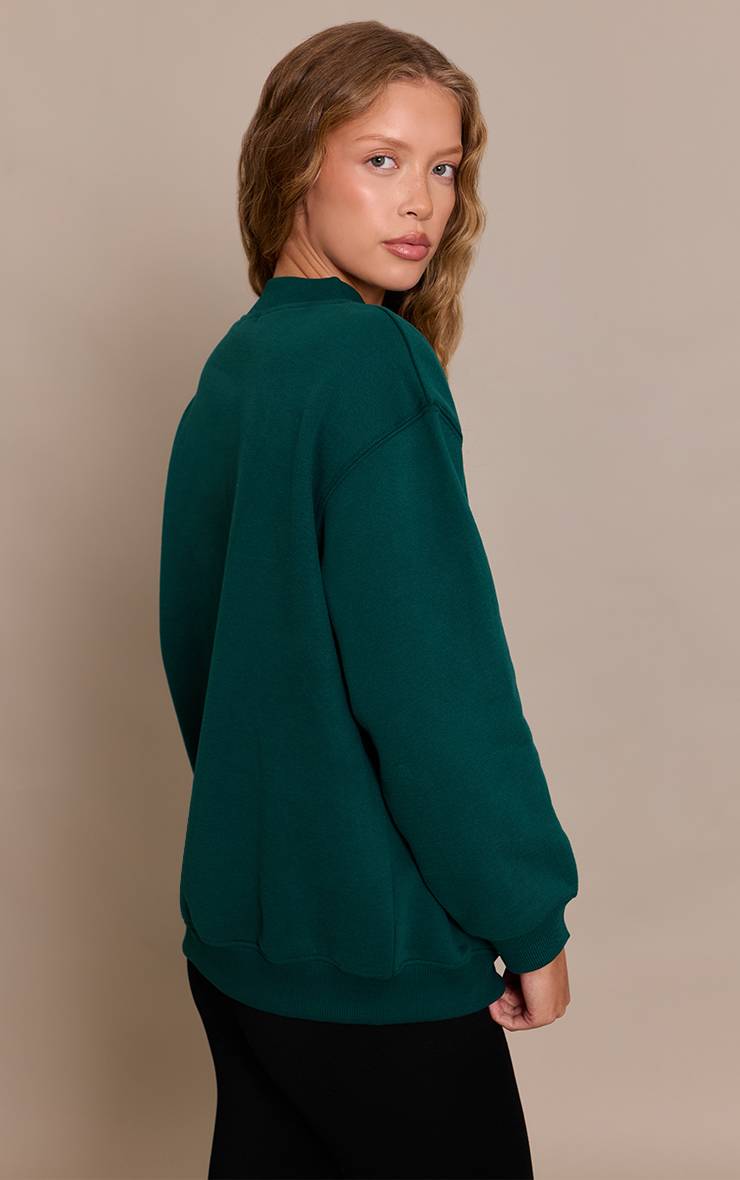 Pine Green Sweat-shirt À Encolure Croisée