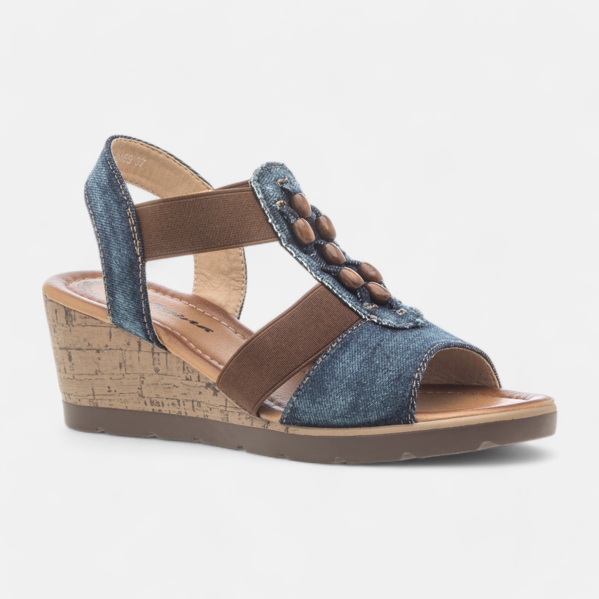 Sandales à talon compensé Femme jeans