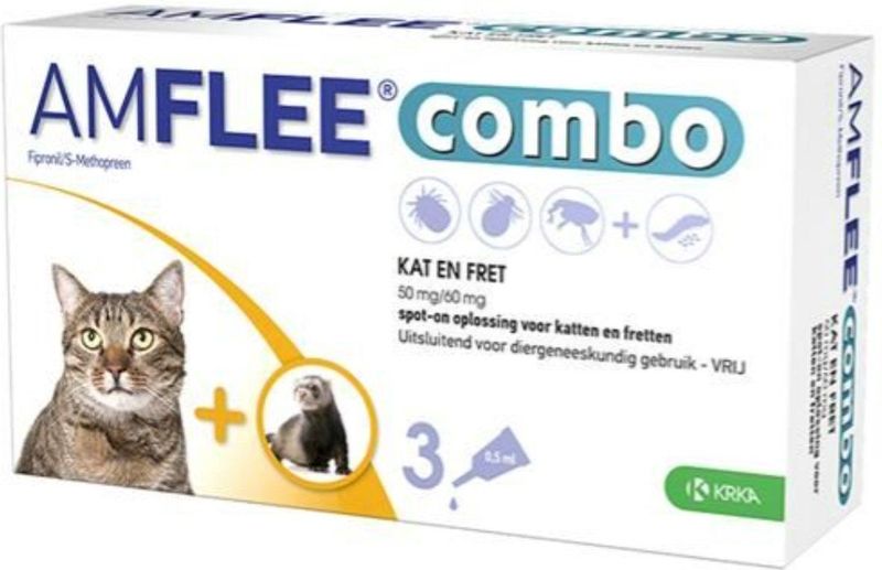 Amflee - Combo Spot-On - Vlooien en Teken - 50 mg - Voor Katten en Fretten