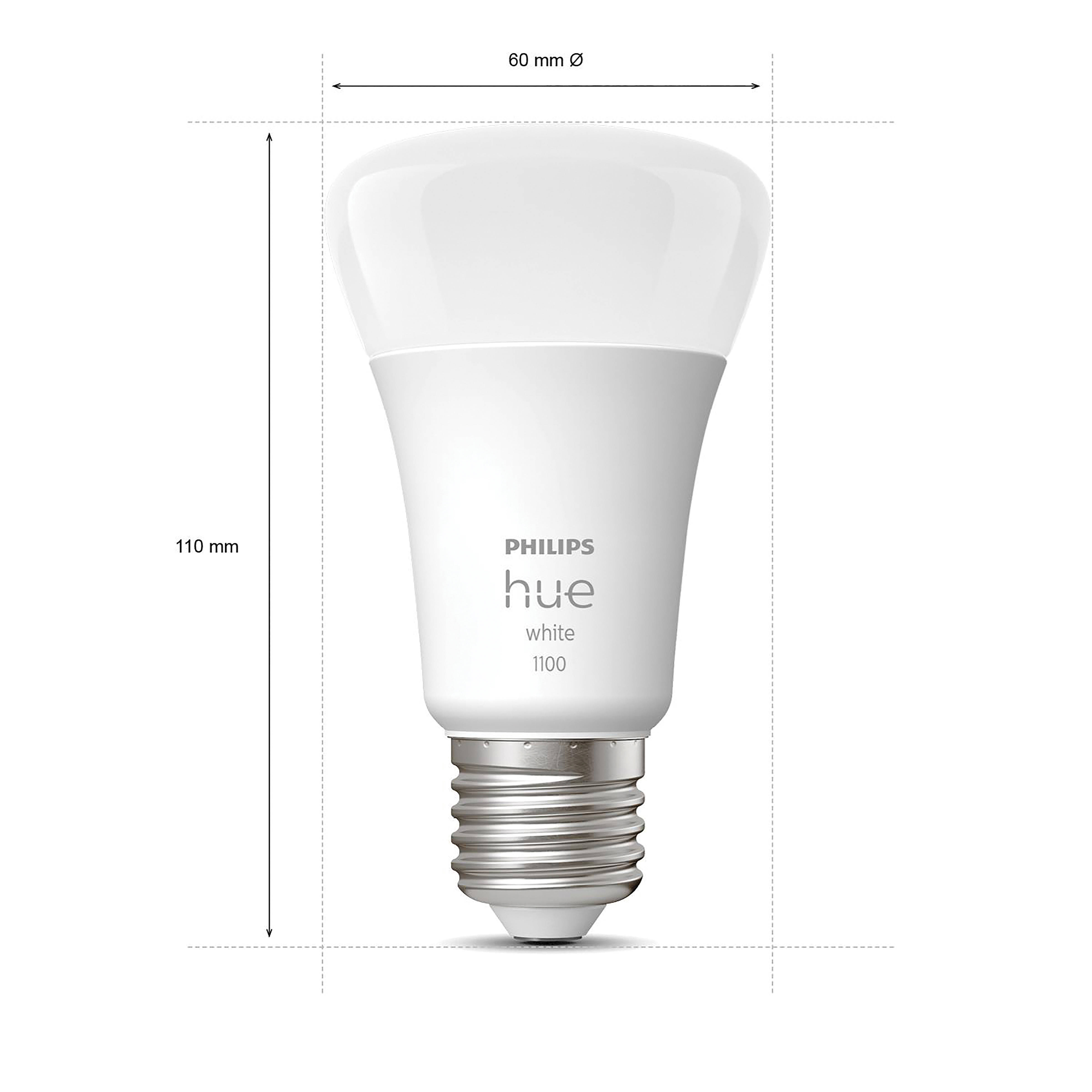 Philips Hue starterkit - warmwit licht - 3 lampen - E27 - 1100lm - 1 dimmer switch