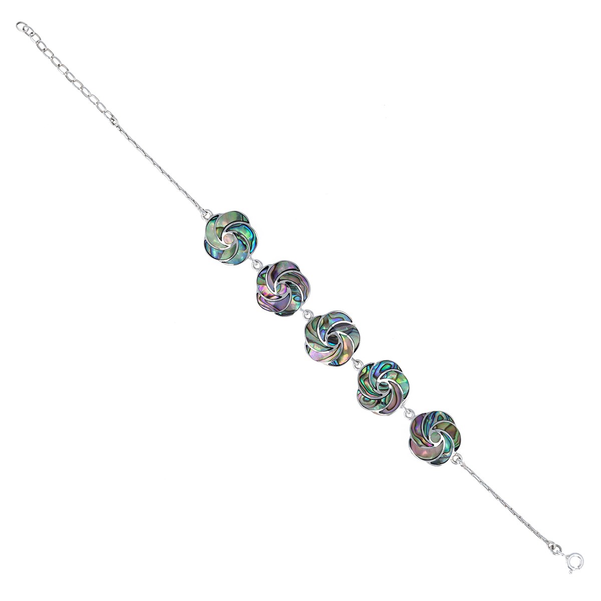 Bracelet Élégant Fleur en Nacre Abalone et Chaîne Argent 925 | Aden Bijoux