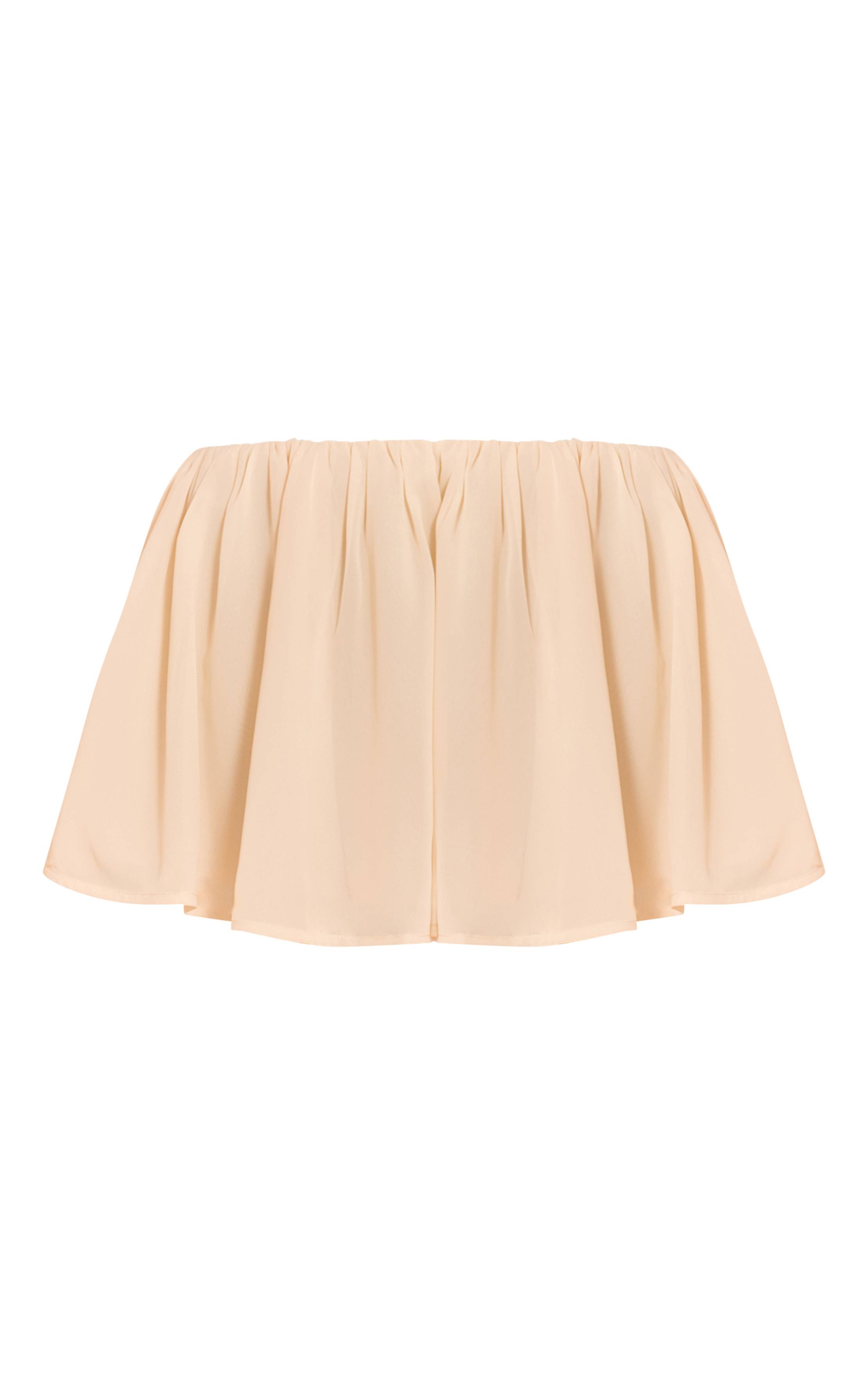 Crème Ensemble Jupe Mini Fluide En Mousseline