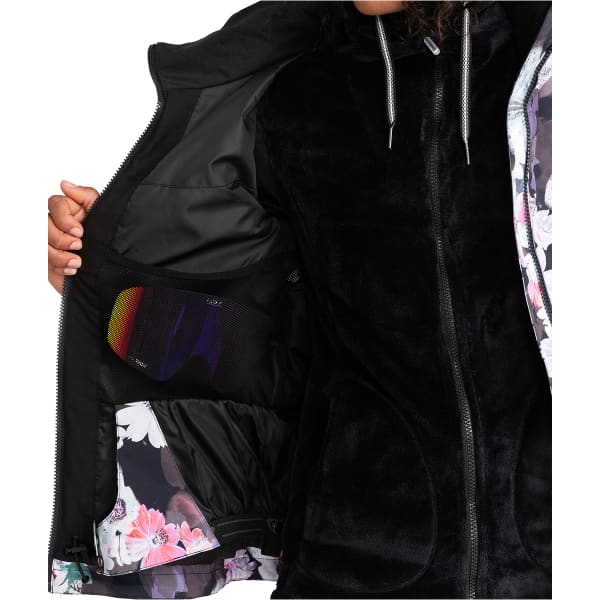 Veste de ski ROXY JET SKI TRUE BLACK BLURRY FLOWER