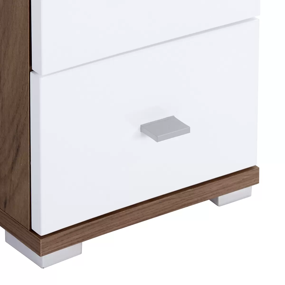 Unterschrank Bari dunkelbraun,weiss,Chrom,Eiche