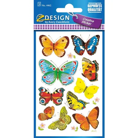 Avery Zweckform Z-Design 4462 Deko Sticker, Schmetterlinge, 3 Bogen/30 Sticker