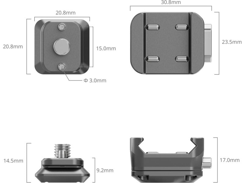 Smallrig HawkLock H21 Universal-Schnellwechsel-Montageplatt Kompakte Aluminium-Grundplatte und Schnellwechselplatte mit 1/4