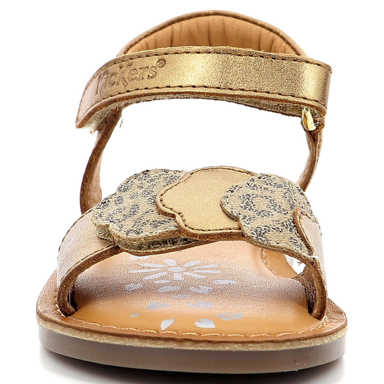 Kickers Sandales en Cuir Dyastar bronze/léopard
