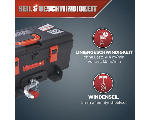 TROJAN draagbare elektrische lier 4000LB staalkabel 12V